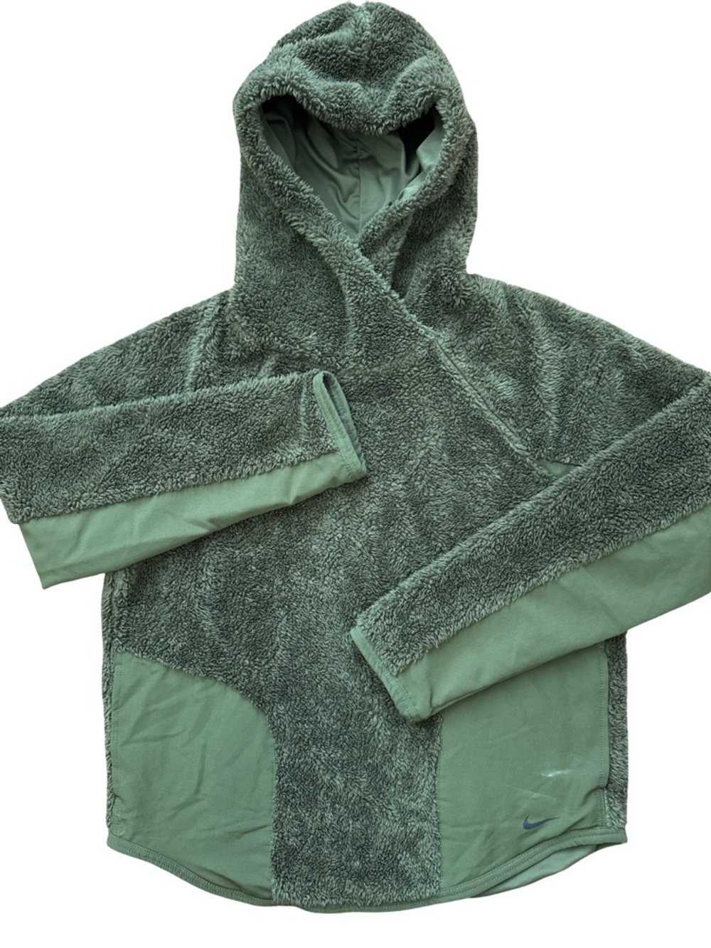 Nike Women’s‎ Green Fuzzy Pullover Hoodie Size Small Cozy Soft Nike Swoosh
